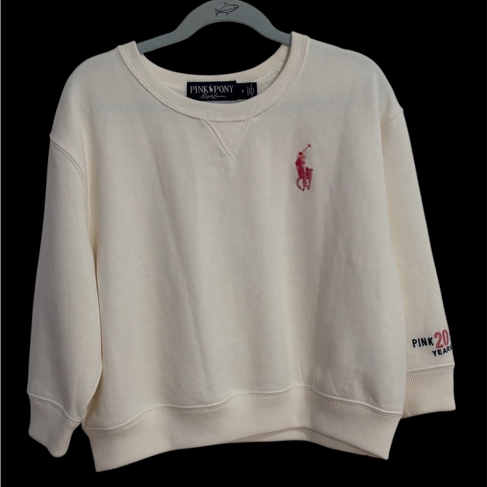 Polo Ralph Lauren Pink Pony "Together in Pink" Kids Sweatshirt - Size 5